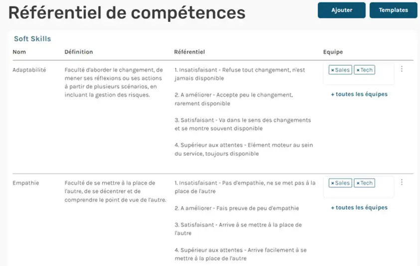 compétences